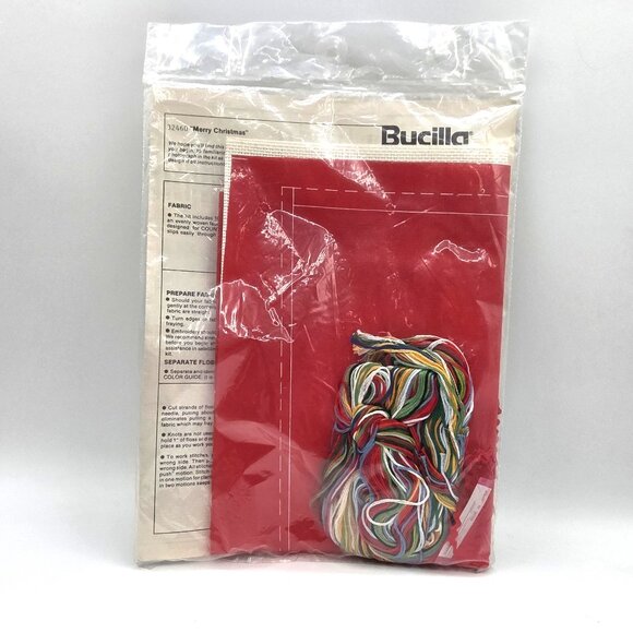 BUCILLA Christmas Heirloom STOCKING #32460 CROSS STITCH MERRY CHRISTMAS 16" PICS - Picture 3 of 7